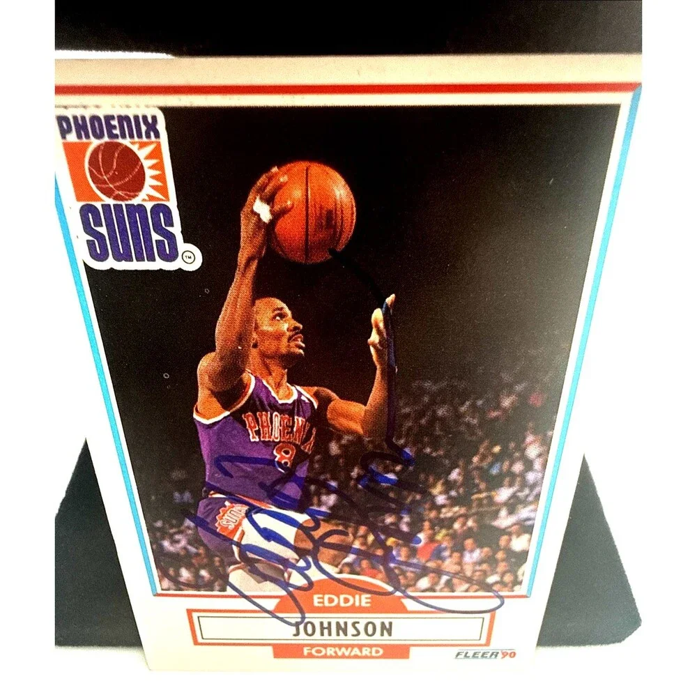 Eddie Johnson Phoenix Suns Signed 1990 Fleer #148 Autographed NBA Card
